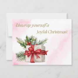 Waterverf Cadeaudoos Vrolijke Kerst Feestdagenkaart