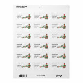 Waterverf cadeaudozen Prettig Kerstfeest Etiket (Full Sheet)