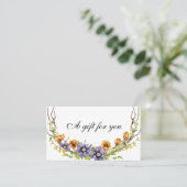 Waterverf - cadeaukaart voor bloemen visitekaartje (Staand voorkant)