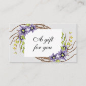 Waterverf - cadeaukaart voor bloemen visitekaartje (Voorkant)