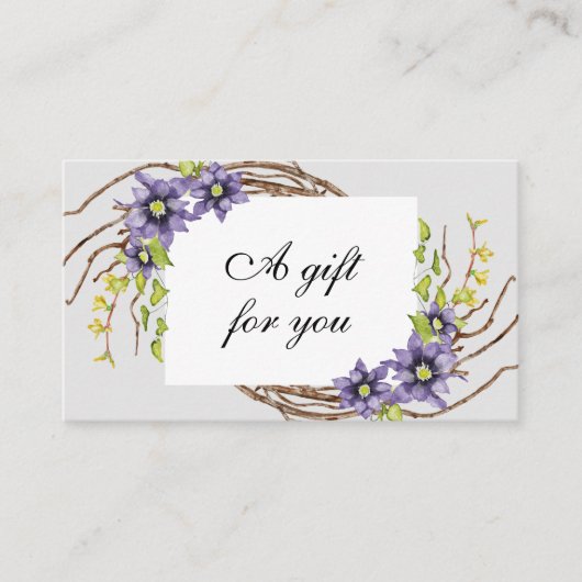 Waterverf - cadeaukaart voor bloemen visitekaartje (Voorkant)