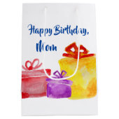 Waterverf cadeaus, cadeaus, Happy Birthday, Medium Cadeauzakje (Achterkant)