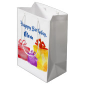 Waterverf cadeaus, cadeaus, Happy Birthday, Medium Cadeauzakje (Achterkant Gekanteld)