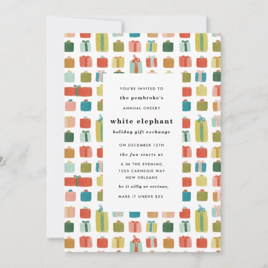 Waterverf Cadeaus Kerstfeest Uitnodiging (Voorkant)