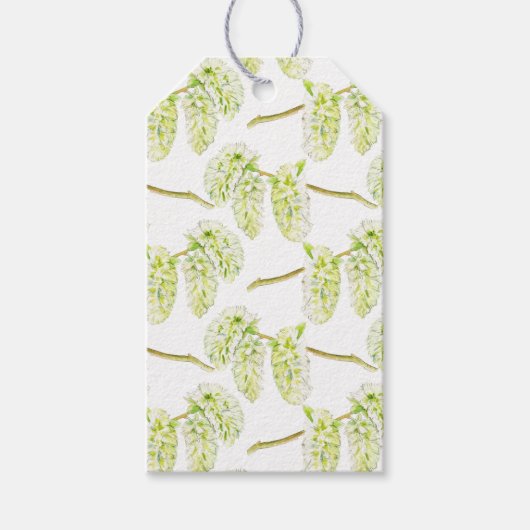 Waterverf cadeautje label groene wilgen cadeaulabel (Voorkant)