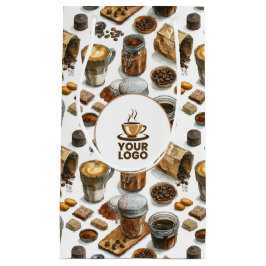 Waterverf Cafe Bakkerij Koffie Merk Logo Patroon Klein Cadeauzakje