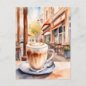 Waterverf, Café Latte, Postcrossing Briefkaart (Voorkant)
