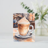 Waterverf, Café Latte, Postcrossing Briefkaart (Staand voorkant)