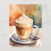 Waterverf, Café Latte, Postcrossing Briefkaart (Voorkant)