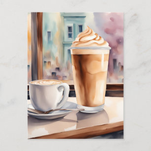Waterverf, Café Latte, Postcrossing Briefkaart