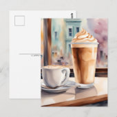 Waterverf, Café Latte, Postcrossing Briefkaart (Voorkant / Achterkant)