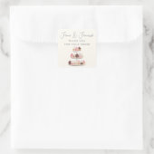 Waterverf Cake Bakkerij Elegante Script Bedankt Vierkante Sticker (Tas)