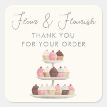 Waterverf Cake Bakkerij Elegante Script Bedankt