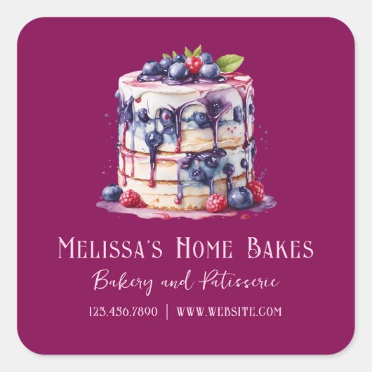 Waterverf Cake Bakkerij Product Sticker (Voorkant)