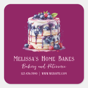 Waterverf Cake Bakkerij Product Sticker