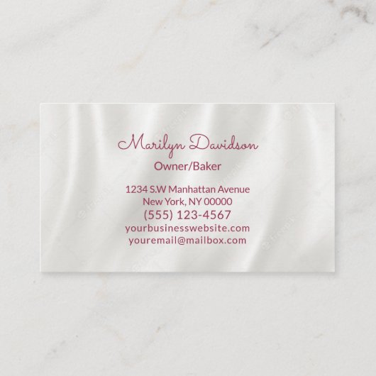 Waterverf Cake Cupcake Bakery Shop Visitekaartje (Achterkant)