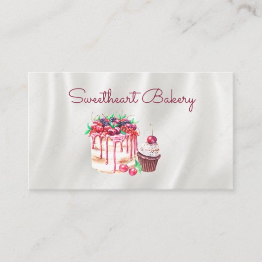 Waterverf Cake Cupcake Bakery Shop Visitekaartje (Voorkant)