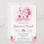 Waterverf Cake en Flowers Galentine's Brunch Kaart (Voorkant)