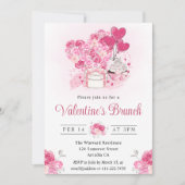 Waterverf Cake en Gifts Valentijns's Brunch Kaart (Voorkant)