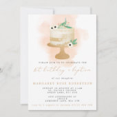 Waterverf Cake Girl's 1e verjaardag & Baptisme Kaart (Voorkant)