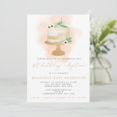 Waterverf Cake Girl's 1e verjaardag & Baptisme Kaart (Staand voorkant)