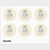 Waterverf Cake mixer Bakery peach Ronde Sticker (Vel)