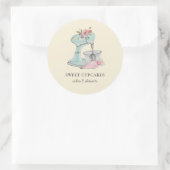 Waterverf Cake mixer Bakery peach Ronde Sticker (Tas)