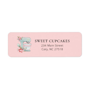 Waterverf Cake Mixer bakkerij retouradres Label
