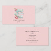 Waterverf Cake mixer logo roze bakkerij Visitekaartje (Voorkant / Achterkant)