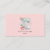 Waterverf Cake mixer logo roze bakkerij Visitekaartje (Voorkant)