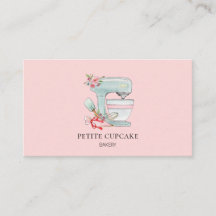 Waterverf Cake mixer logo roze bakkerij
