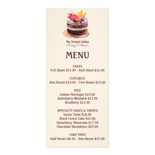 Waterverf cake patisserie cupcake dessert MENU