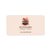 Waterverf cake patisserie cupcake Verpakking Etiket (Voorkant)