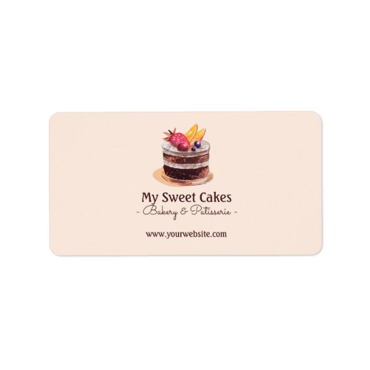 Waterverf cake patisserie cupcake Verpakking Etiket (Voorkant)