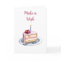 Waterverf Cake Verjaardag Kaart
