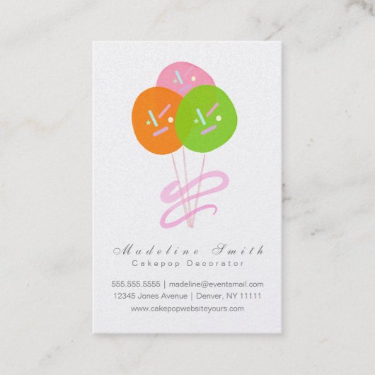 Waterverf Cakepop Cookie Baking Cake Decorator B Visitekaartje (Voorkant)