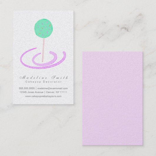 Waterverf Cakepops Cookie Baking Cake Decorator Visitekaartje (Voorkant / Achterkant)