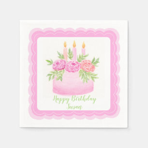 Waterverf Cakeroos FELICITATIES MET JE VERJAARDAG  Servet