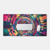 Waterverf caleidoscopisch Abstract Bureaumat (Keyboard & Muis)