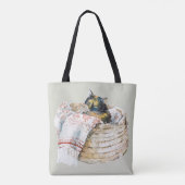 Waterverf Calico Cat Gnome & Tortoiseshel Tote Bag (Achterkant)