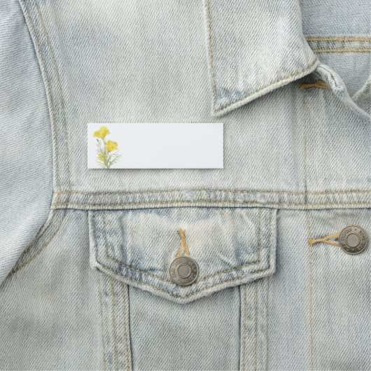 Waterverf California Poppy Yellow Garden Flower Naamplaatje (In situ)