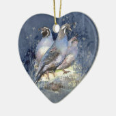 Waterverf California Quail Bird in Blue Keramisch Ornament (Links)