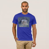 Waterverf California Quail Bird in Blue T-shirt (Voorkant volledig)