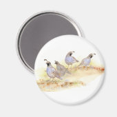 Waterverf California Quail, Bird, Natuur, Animal Magneet (Voorkant / Achterkant)