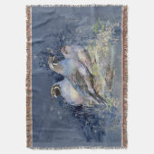 Waterverf California Quail Bird Natuur Art Deken (Voorkant Verticaal)