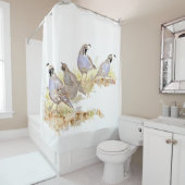 Waterverf California Quail Bird Natuur Art Douchegordijn (In situ)