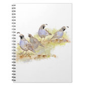 Waterverf California Quail Bird Natuur Art Notitieboek (Voorkant)