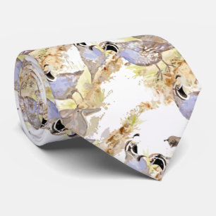 Waterverf California Quail Bird Natuur Art Stropdas