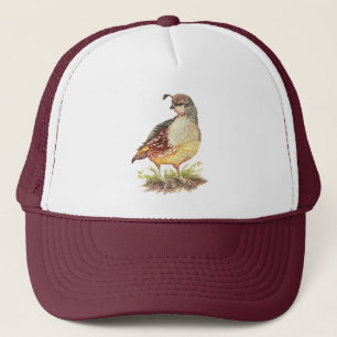 Waterverf California Quail Garden Bird Natuur Art Trucker Pet