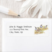 Waterverf California Quail State Bird Natuur art Etiket (Insitu)